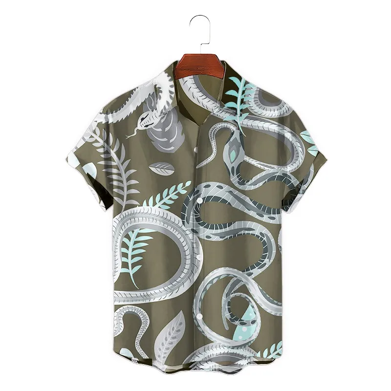 

Men's 3D Printed Shirt Set New Hawaiian Shirt Men's Lapel Single Button Shirt Fashion Casual Short Sleeve Men's Top 5XL