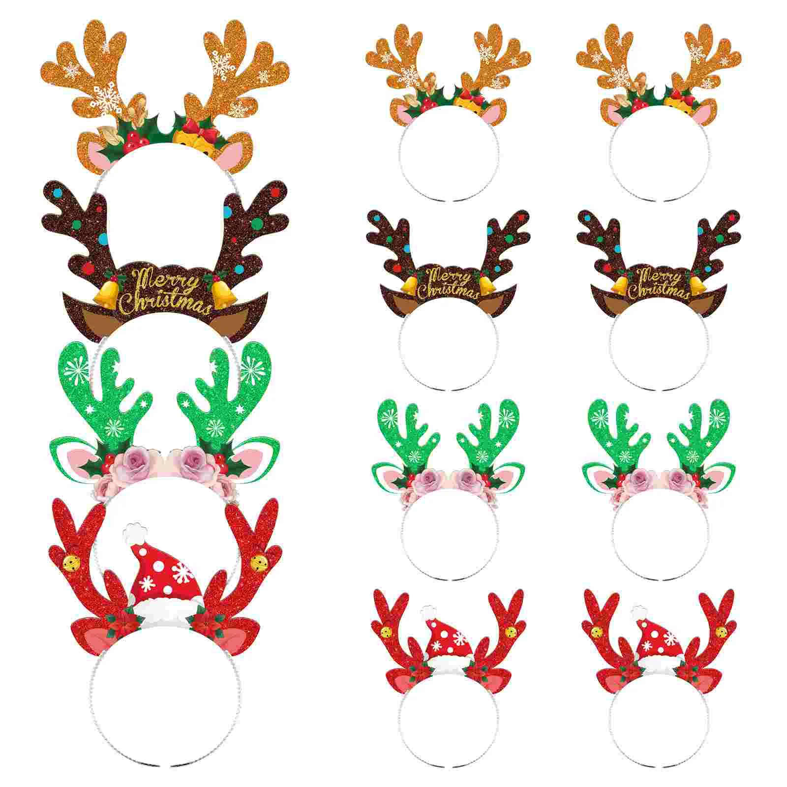 

ABOOFAN Christmas Reindeer Antlers Headbands Merry Christmas Hair Hoops Party Decor Headdress Photo Props Xmas Accessory