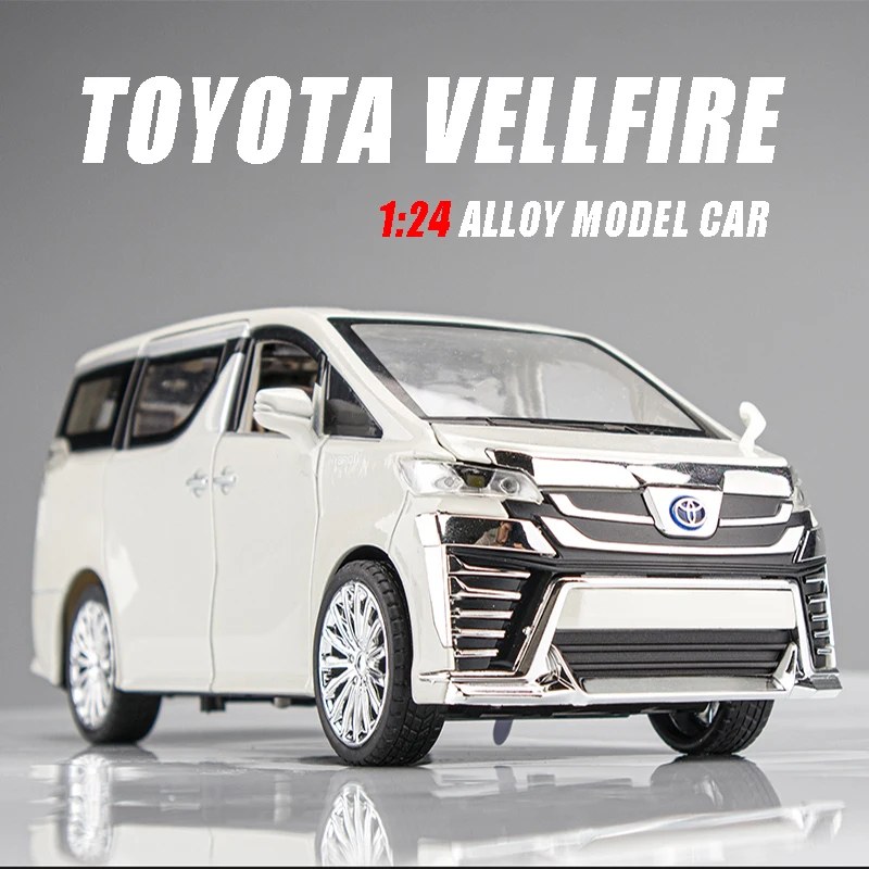 

1:24 Scale Toyota Vellfire RV Alloy Model Car Business Vehicle Diecast Metal Toy Car Simulation Sound And Light Children's Gift
