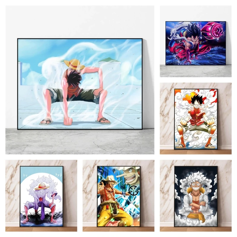 

Canvas Art Walls Painting One Piece Luffy Aesthetic Poster Classic Prints and Prints Comics Pictures Hanging Modern Living Room