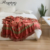 regina indian tribal geometric pattern throw blanket home decorative ethnic sofa bed armchair soft fluffy delicate knit blanket