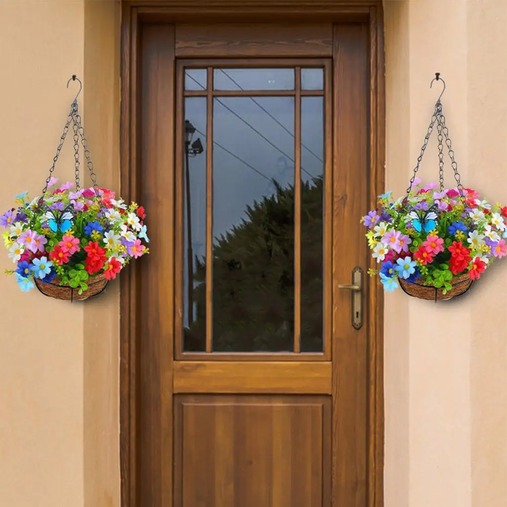 

Potted Artificial Flowers Artificial Plants Outdoor Hanging Daisy Basket Artificial Vine Flowers Hanging Baskets Plants
