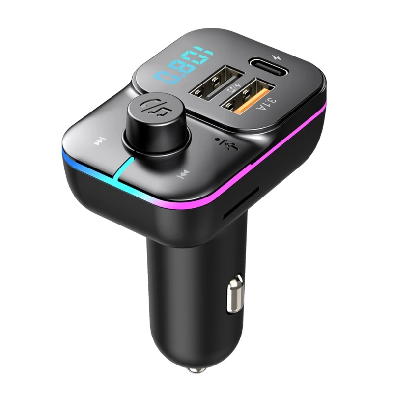

Bluetooth-compaitable Wireless Car Handsfree FM Transmitter USB Car Charger 3.1A