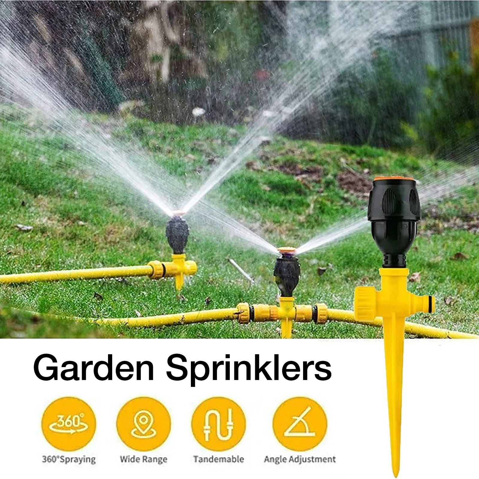 

360 Degree Garden Automatic Sprinklers Adjustable Watering System Water Sprinkler With ABS Base Agriculture Irrigation Sprinkler