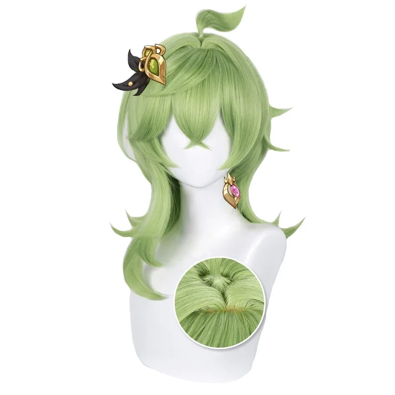 Косплей-парик Collei Game Genshin Impact Sumeru 55 см зеленая поддельная кожа головы