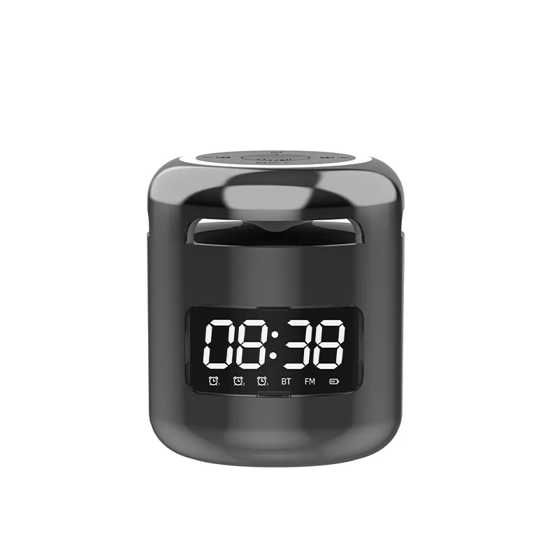 

2023 New Portable Bluetooth Speaker Stereo Music Subwoofer Wireless Speaker LED Night Light Alarm Clock FM Radio Surprise Price