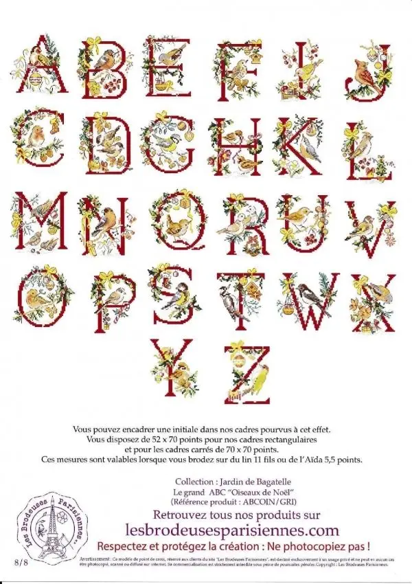 Набор для вышивки крестом сделай сам алфавит птицы 68-65 набор 28 карат 14 32 карата