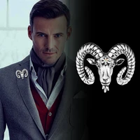 i remiel fashion retro zinc alloy goat head brooch male suit coat badge sheep brooch animal lapel pin shirt accessories for men