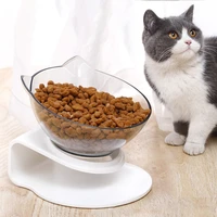 transparent dog cat bowl 8ounce with raised katze napf tilt anti vomiting plastic cat food bowl mascotas accesorios para gato