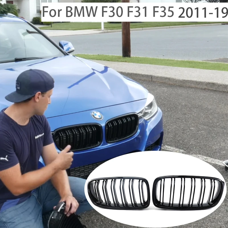 

Front Grill Grilles Kidney Grill Replacement for BMW 3 series F30 F31 F35 2011-2019 Double Slat M4 Sport Style Bright Black