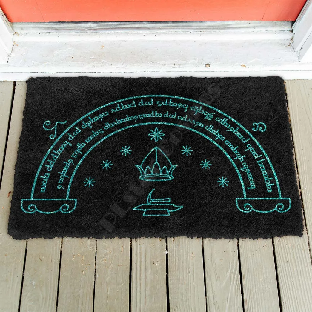 

3D LOTR Doors Of Durin Custom Doormat Non Slip Door Floor Mats Decor Porch Doormat