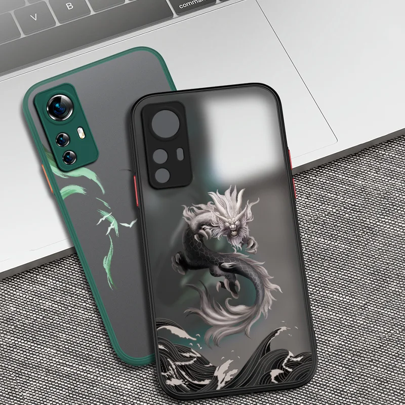 luxury dragon phone case for xiaomi mi note 10 pro 10t lite 11 5g ne 11t 12 12x poco x3 nfc f3 m4 x4 soft bumper frosted cover free global shipping