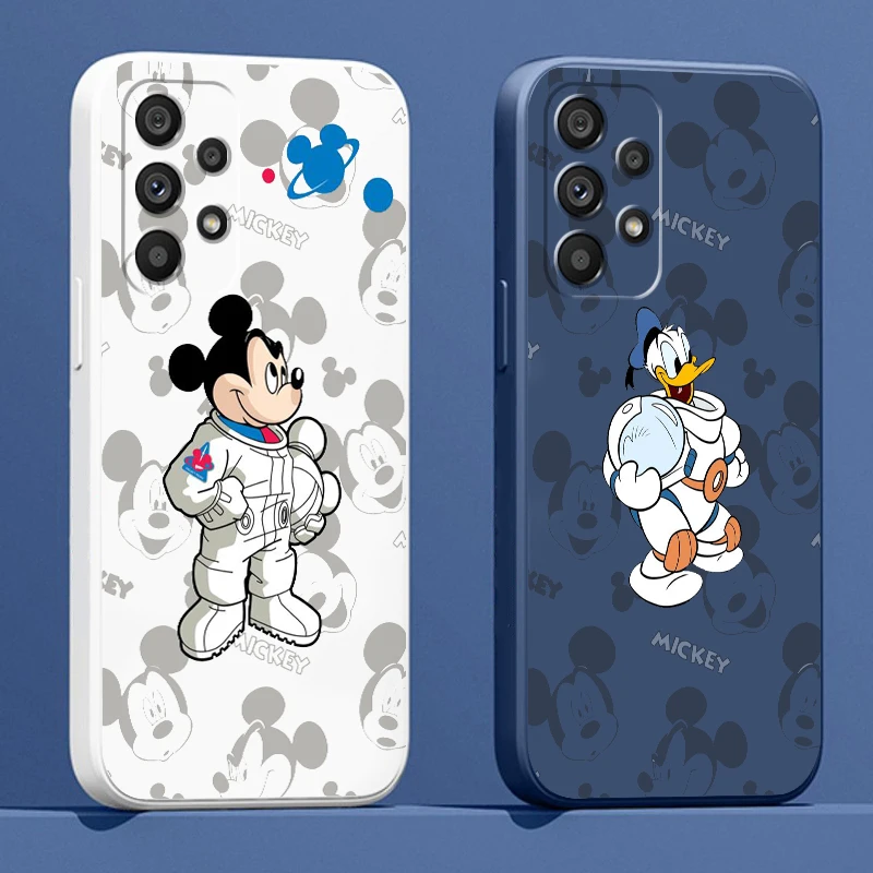 

Liquid Rope Funda Mickey Astronaut Donald Duck Phone Case For Samsung A73 A53 A33 A52 A32 A23 A22 A71 A51 A21S A03S A50 A30 5G