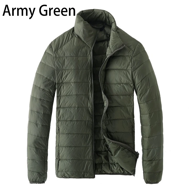 Autumn Winter Men Down Jacket Stand Collar Thick Casual Puffer Jackets Warm Lightweight Down Coat for Youth Male Clothing