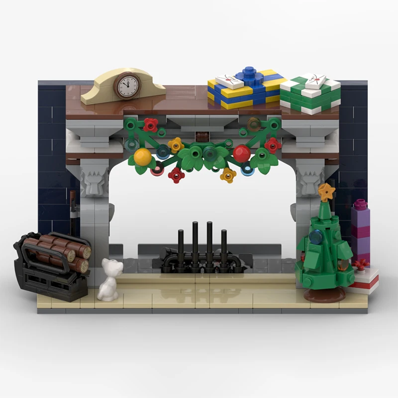 Креативная модель MOC, строительные кирпичи, камин, держатель для смартфона, модульная технология, подарки, праздник, сборка, детские игрушки, костюм (art.: 3920d3716edae) - 3920d3716edae