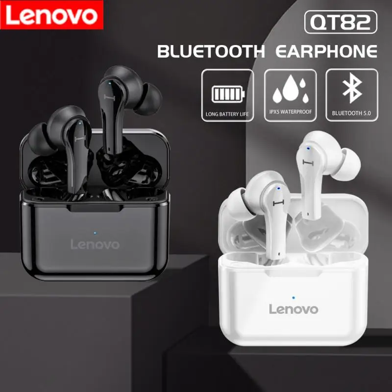 

Оригинальные беспроводные наушники Lenovo QT82 Ture с сенсорным управлением, Bluetooth-наушники, стереогарнитура HD с микрофоном, спортивные наушники ...
