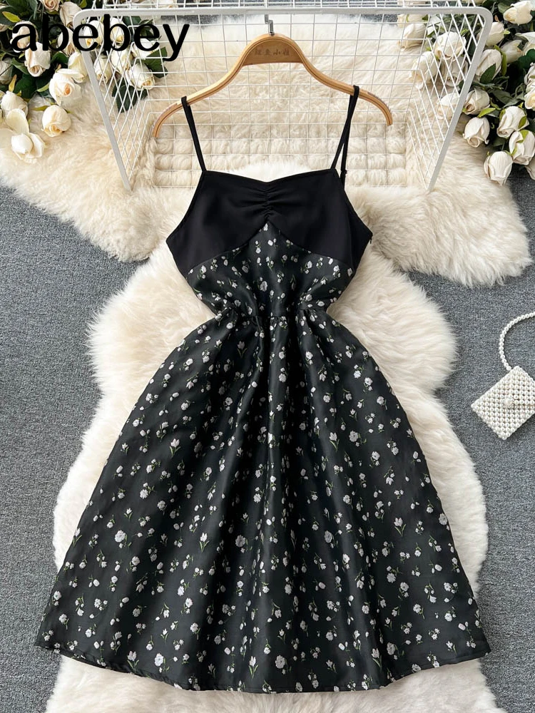 

Женские платья без рукавов с цветочным принтом выше колена, милые модные облегающие сексуальные элегантные темпераментные Женские ретро-п...