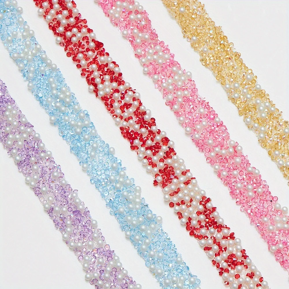 1 ярд смолы/жемчужная лента для сверления блестящие стразы 12 мм кристаллы сделай