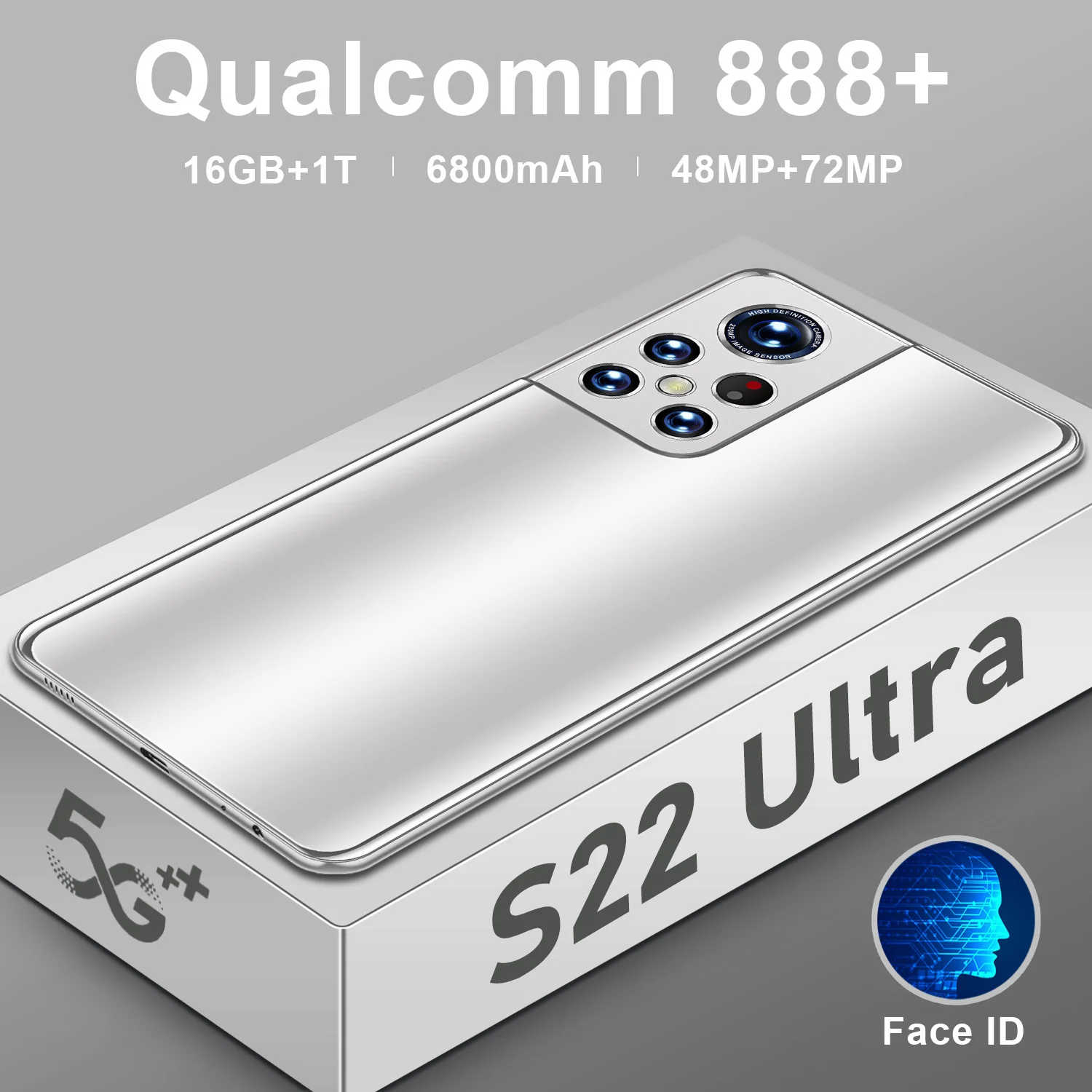 

Смартфон S22 Ultra, 16 ГБ + ТБ, две Sim-карты, разблокированный телефон, мобильный телефон с экраном 6,93 дюйма Full HD, сотовые телефоны 48 Мп + 72 МП