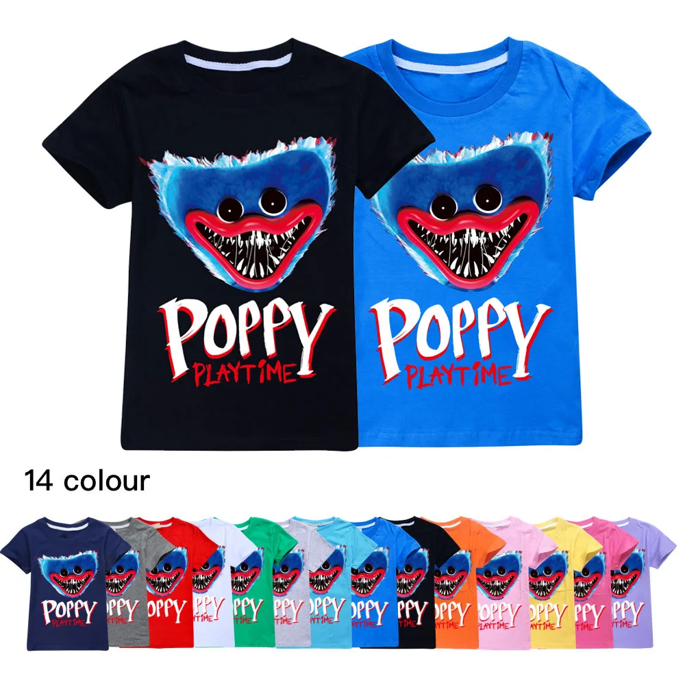 

Summer Kids clothes Game Poppy Playtime Boys T-Shirt 3D Printiing Harajuku Casual Streetwear Huggy Wuggy Short Sleeve Girls Tops