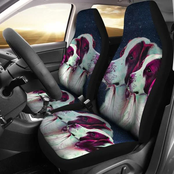 

2pcs Brittany Dog Art Print Car Seat Covers