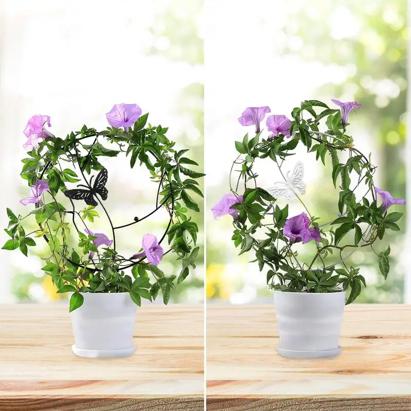 

Round Garden Trellis For Climbing Plant Flower Iron Potted Plant Vines Vegetables Climbing Support Frame For Garden Decorate