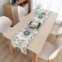 easter eggs table runners modern cotton linen tablecloths easter party decoration home kitchen dining tea table runner decor