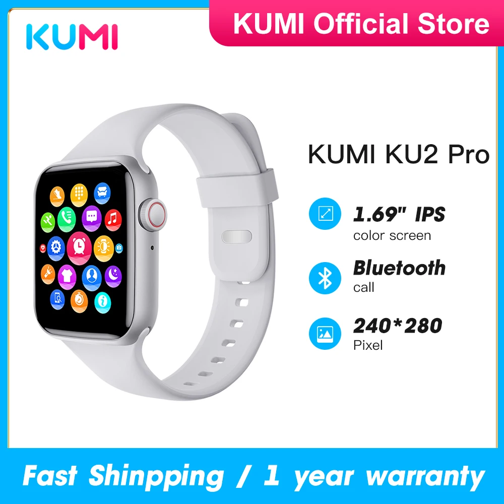 

Global Version KUMI KU2 Pro Smart Watch 1.69" inch Blue Call Sport smartwatchHeart Rate Tracker Blood Pressure Monitor IP67