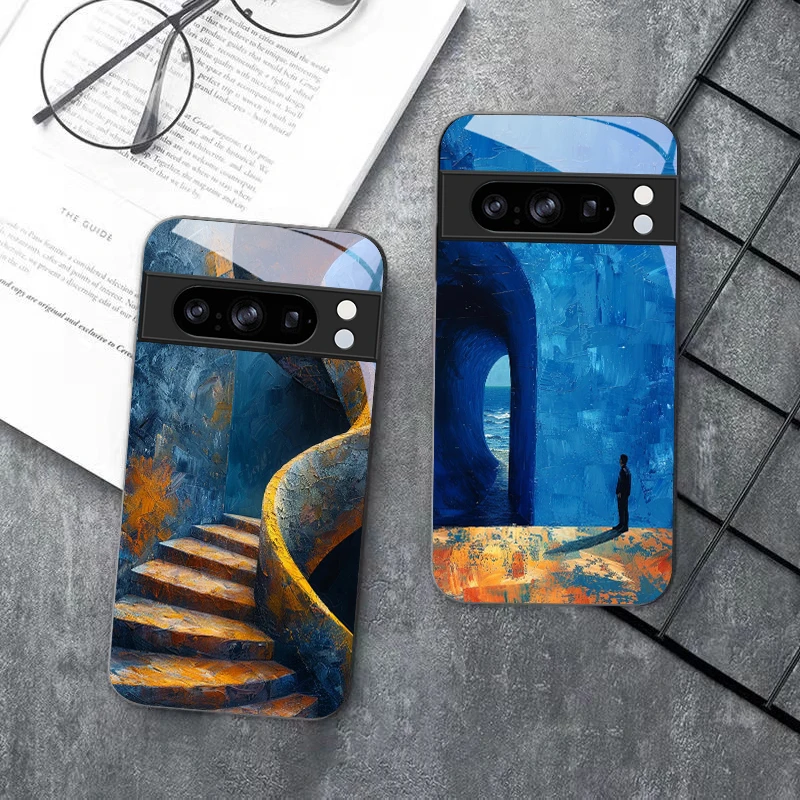 Абстрактный персонаж для Google Pixel 8 P ixel 7 Pi xel 7A Pix el 8A G oogle 9 9A 9Pro Pixe l 9Pr o XL Черный