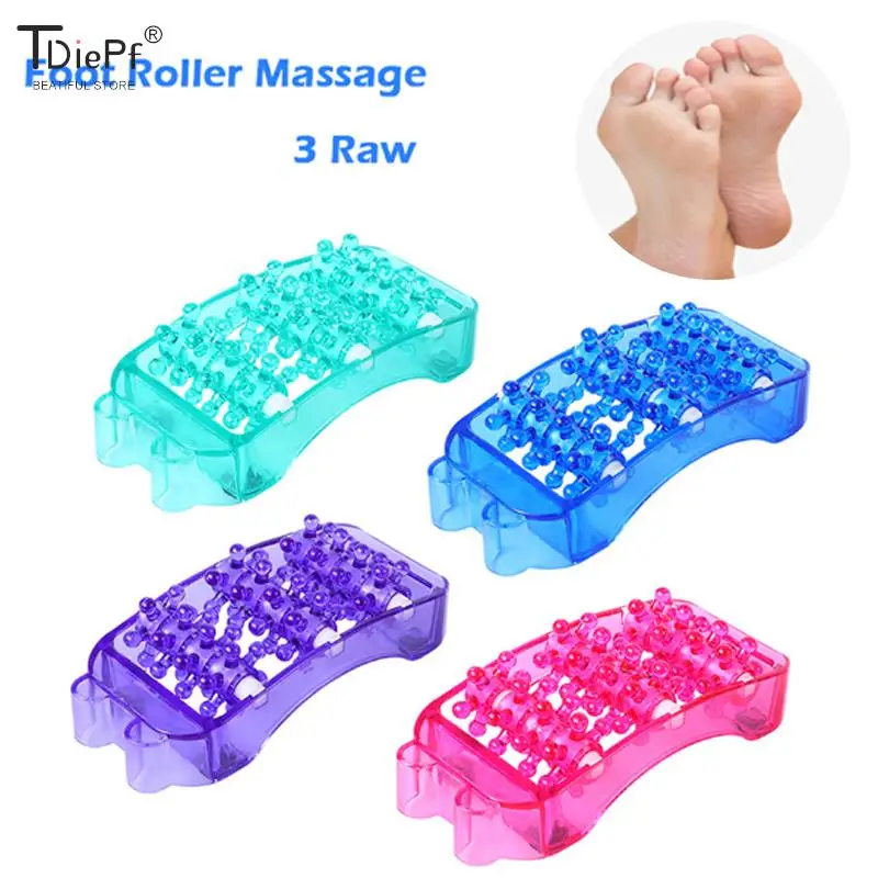 1PCS 3-Row Foot Roller Massage Health Care Reflexology Relax Relief Massager Spa Anti Cellulite Detox Patch Foot Massage Machine