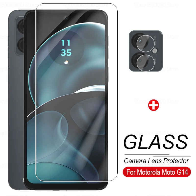 

camera lens screen protectors glass on for Motorola Moto G14 G 14 14G 4G MotoG14 6.5inch armor safety tempered glass film cover