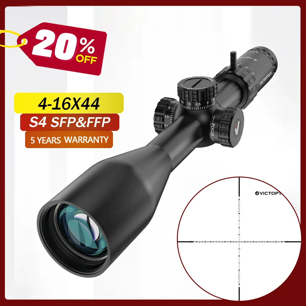 

VictOptics 4-16X44 SFP и FFP Охотничий прицел Тактические прицелы с гравировкой на оптическом смотровом стекле для стрельбы из винтовки .223 5,56 AR15