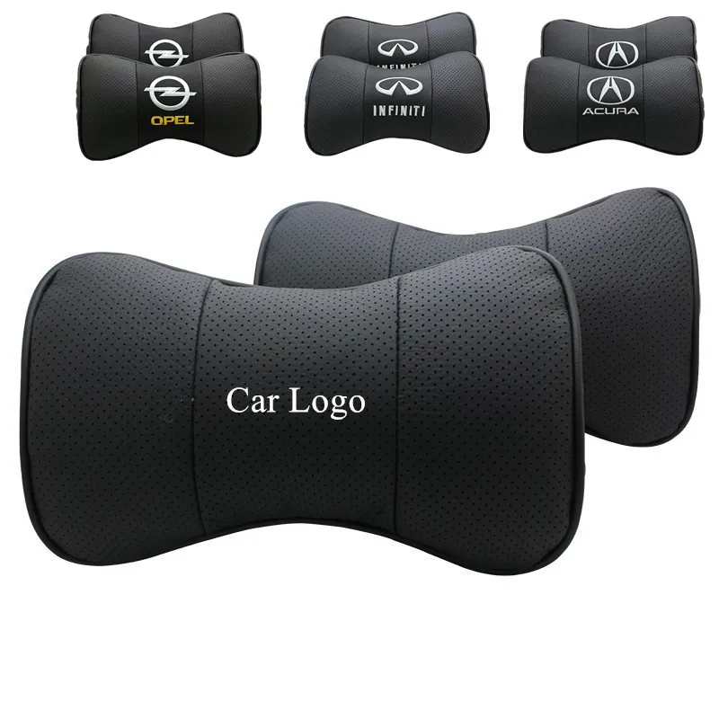 

VEHICAR Car Headrest Original Genuine Leather Car Neck Rest Headrest Cushion Pillow Any Car Logo Customized Auto Accessories