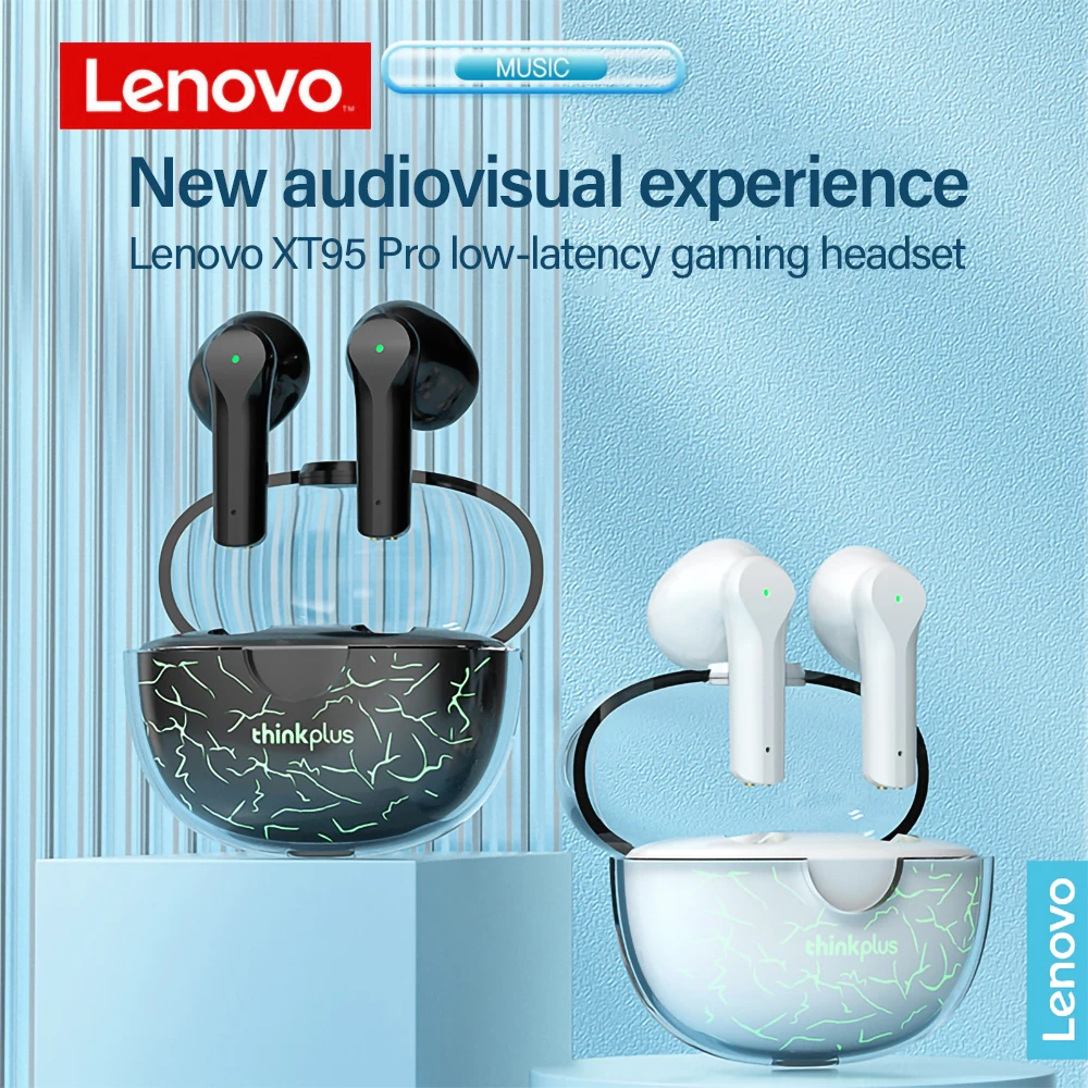 

Lenovonew XT95Pro Fones De Ouvido Sem Fio In-Ear Redução De Ruído Baixo Pesado Bluetooth-Compatível Com 5.1 E-Sports Jogo Fones