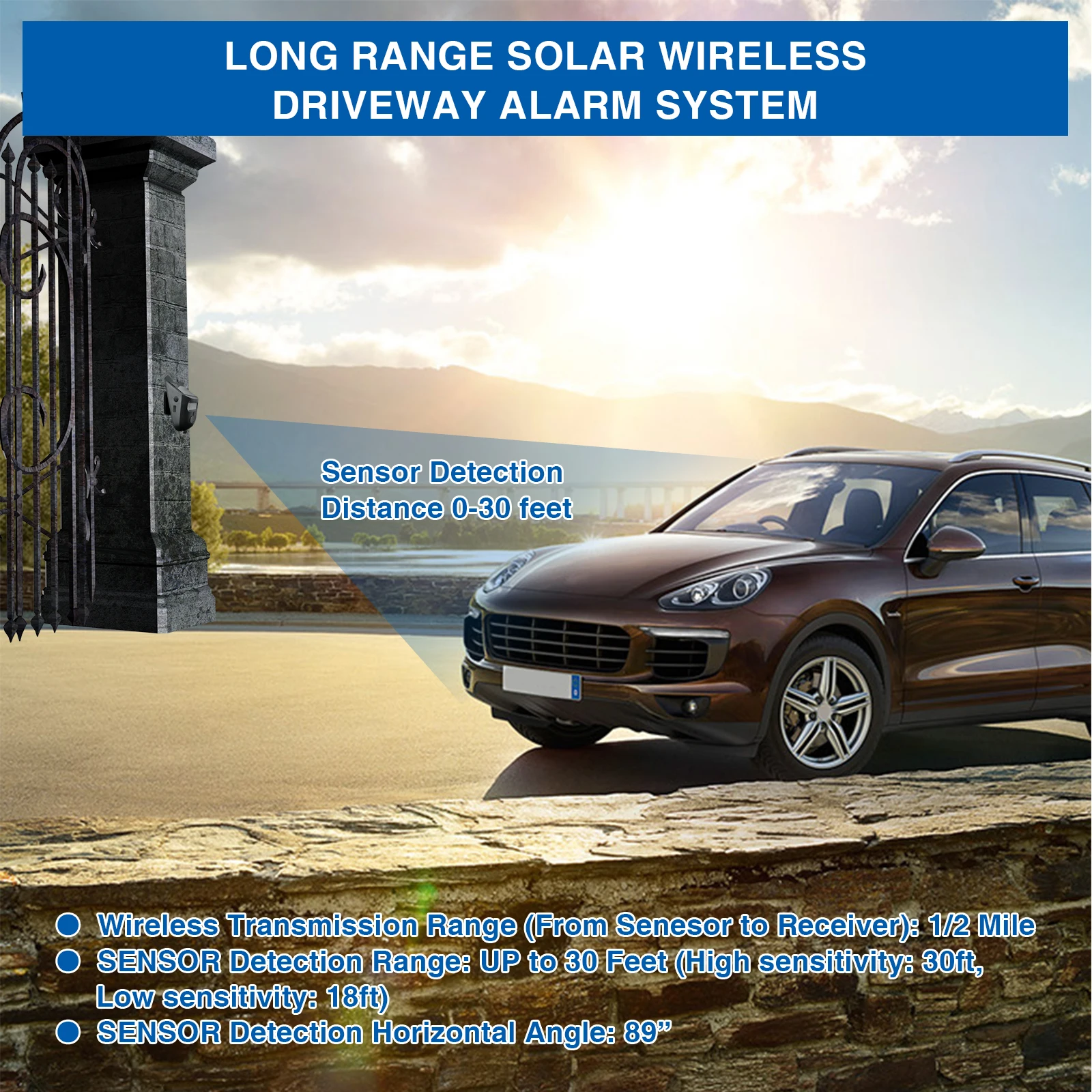 Сигнализация подъездной дороги / Солнечное беспроводное оповещение о дороге