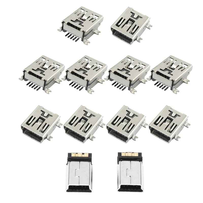 

10 X Mini USB 5 Pin розетка Женский адаптер и 10 Pcs Mini USB 5 Pin штепсельная вилка