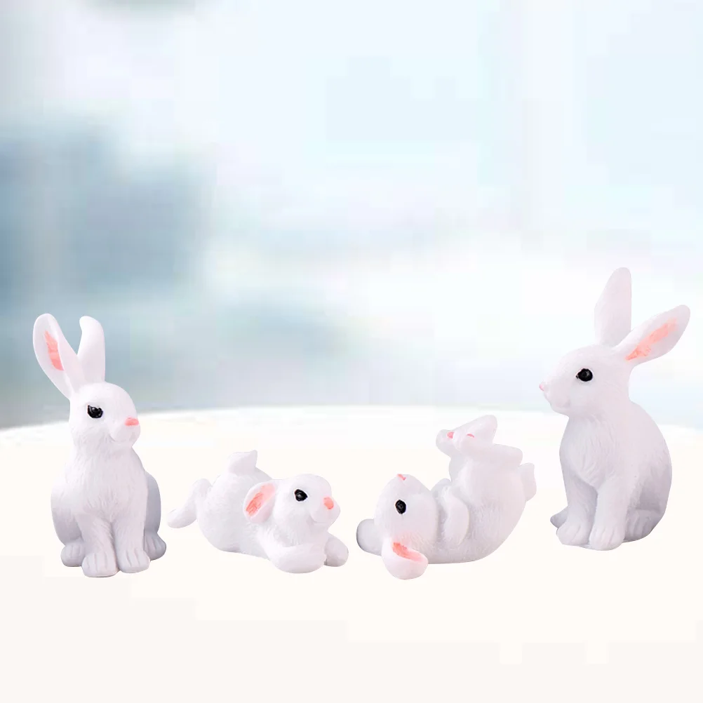 

Rabbit Easter Resin Mini Ornament Bunny Decoration Figurines Landscape Statue Garden Micro Lawn Decor Home Figurine Model Craft