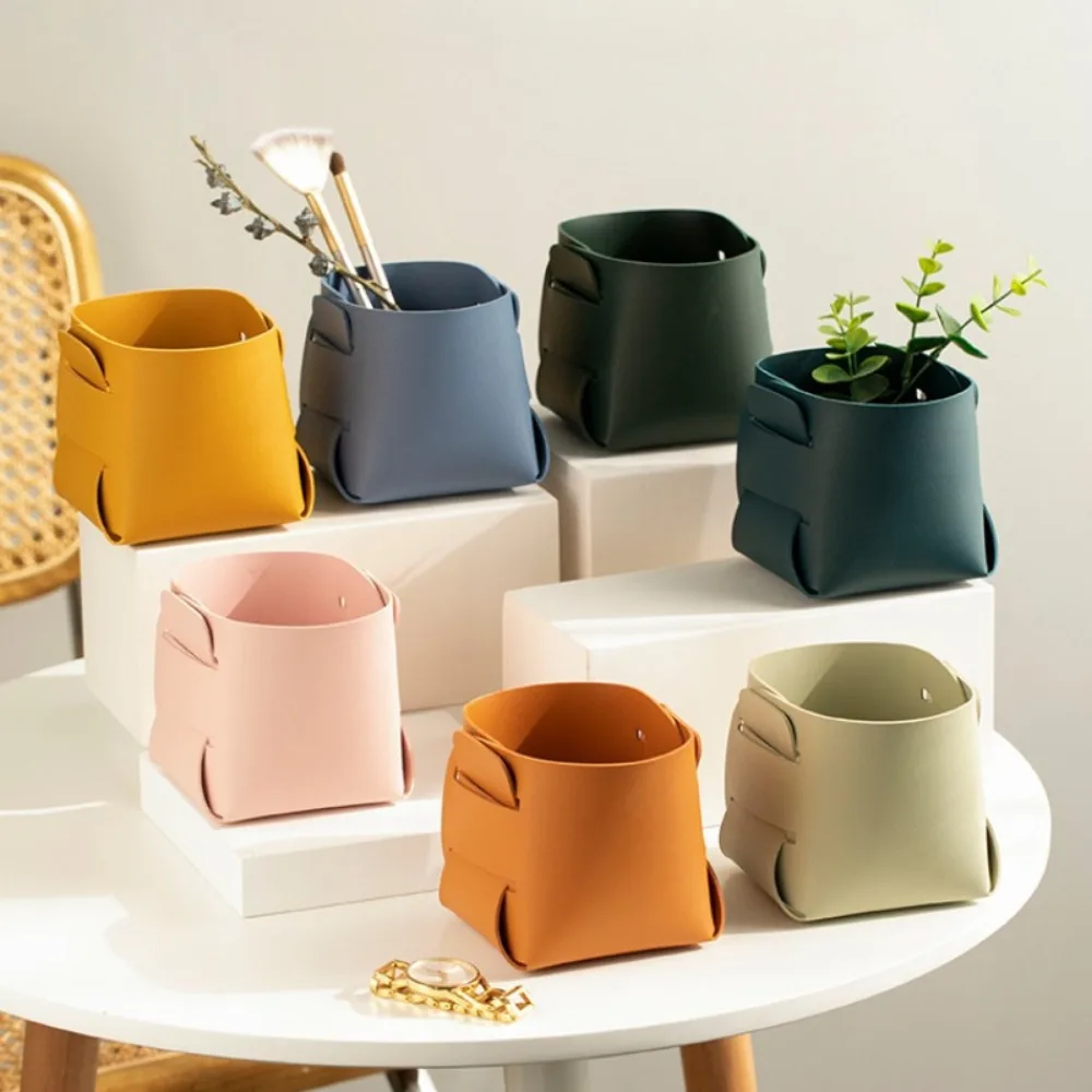 Многофункциональный настольный кожаный ящик для хранения в скандинавском стиле