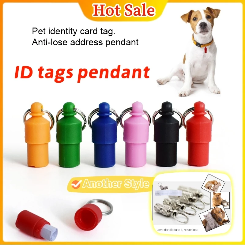 

New Silver Golden Pet Cat Dog ID Tag For Dogs Cats Anti Lost Name Address Label Identity Storage Tube Collar Home Pet Products