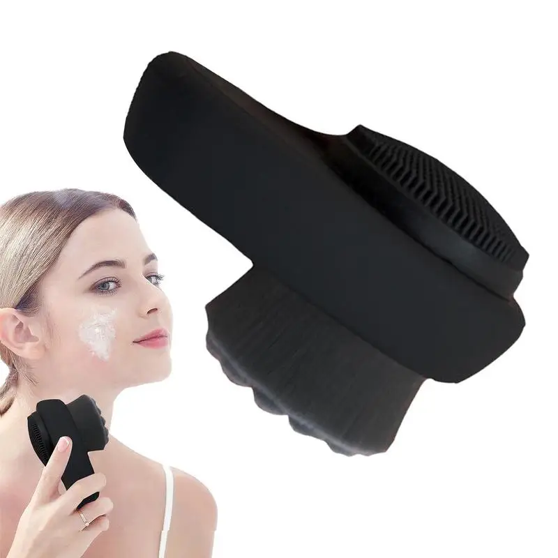 

Скребок для лица, многоразовая щетка для лица, нескользящий массажер для лица 2 в 1, силиконовый очиститель для лица с крышкой для глубокого очищения