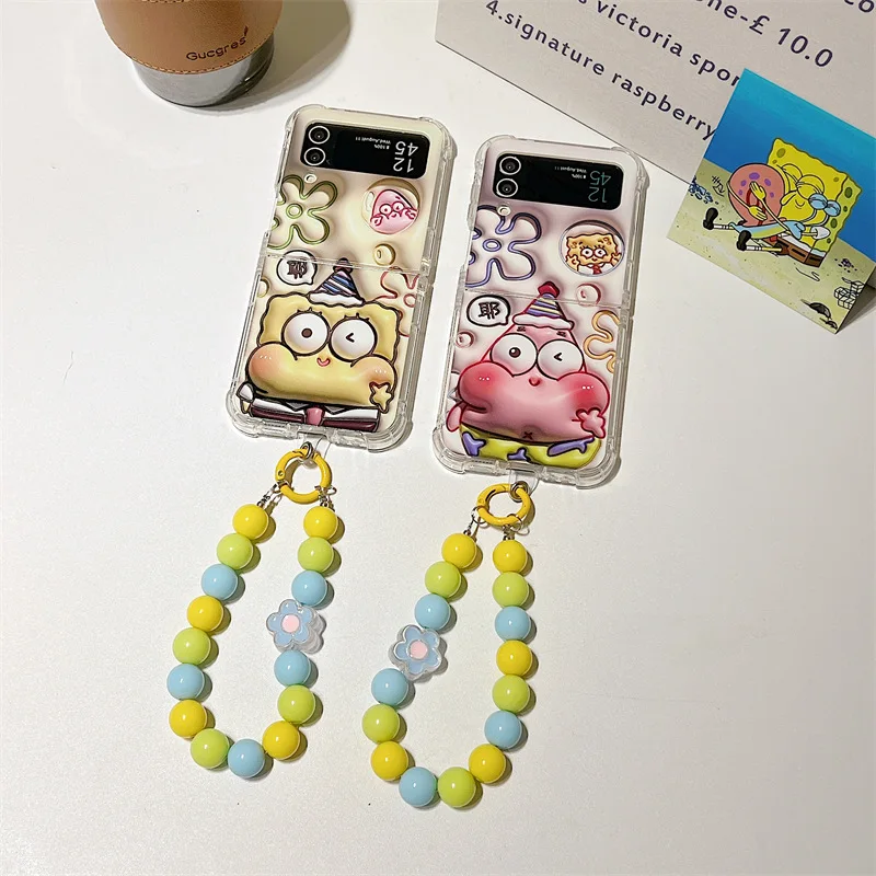 

Cute Cartoon Starfish Phone Case for Samsung Galaxy Z Flip 3 Z Flip 4 Hard PC Back Cover for ZFlip3 ZFlip4 Case Shell