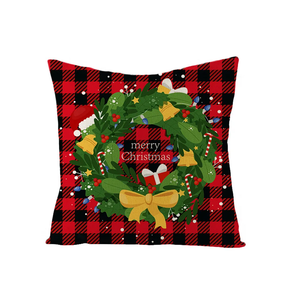 

Elk Cushion Cover Festive Merry Pillow Case Red Series Snowflake Throw Christmas Cover Cushion Brand New Durable
