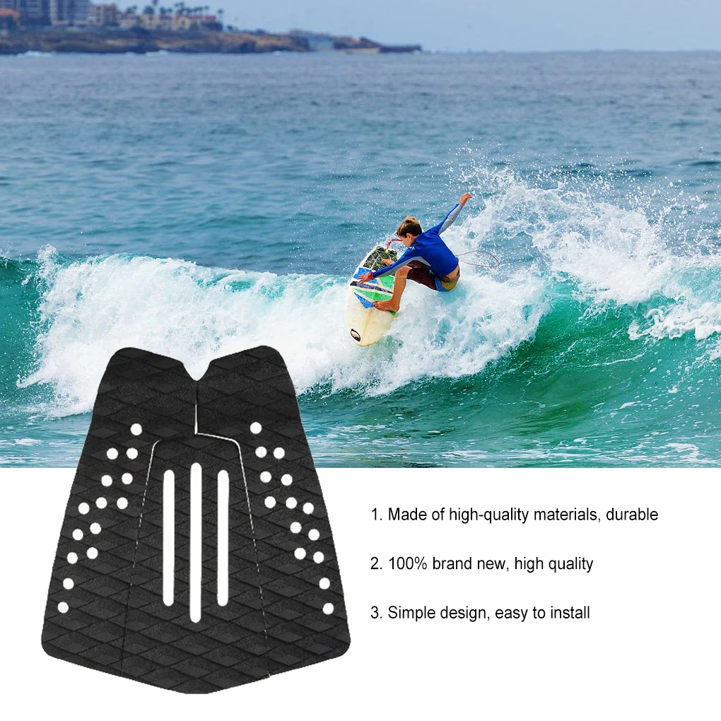 

3Pcs Deck Traction Pad Surf Skid-proof Mat Longboard Board Heavy Duty Pads Sports Surfing Accessories Equipment Black