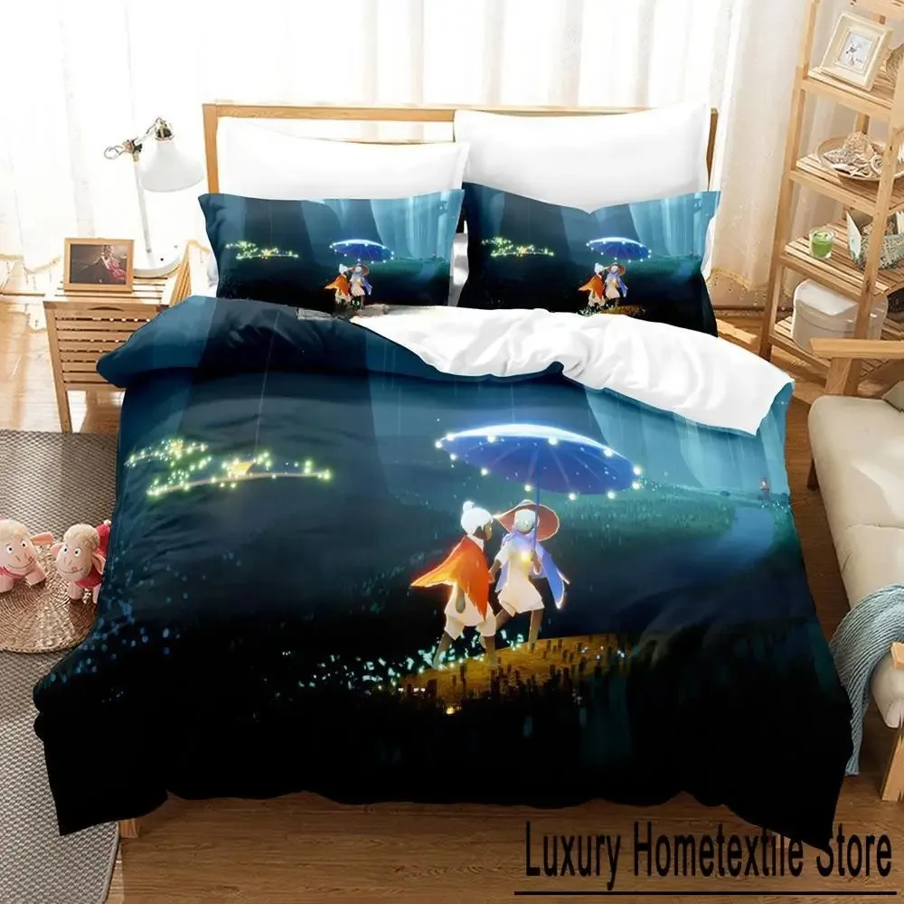 Game SkyChildren of the Light Bedding Set Cartoon Anime three-piece set Adult Kid Bedroom Duvet cover Sets 3D Print anime bed