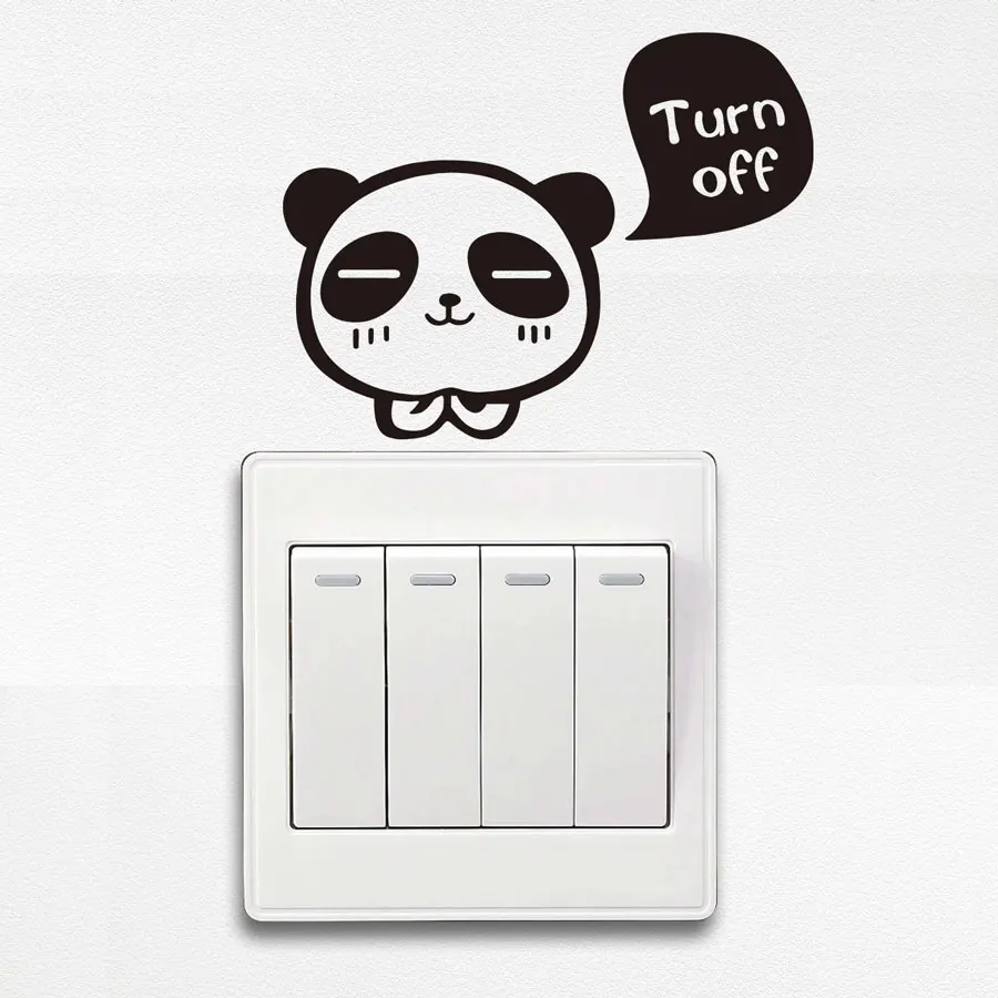 Милые Мультяшные наклейки-переключатели настенные фрески для украшения комнаты