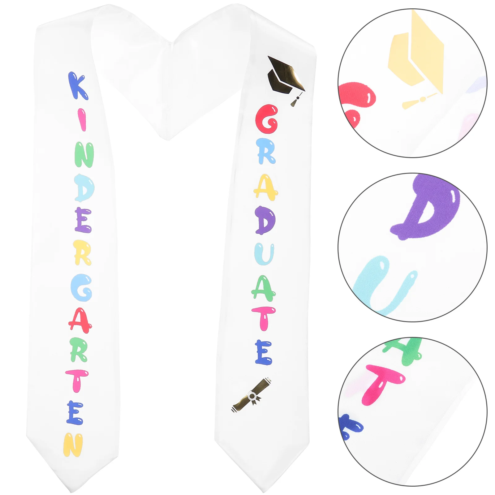 

Graduation Straps Kindergarten Graduate Sash Party Decor Shoulder Satin Shawl Kid Ribbon White Preschool