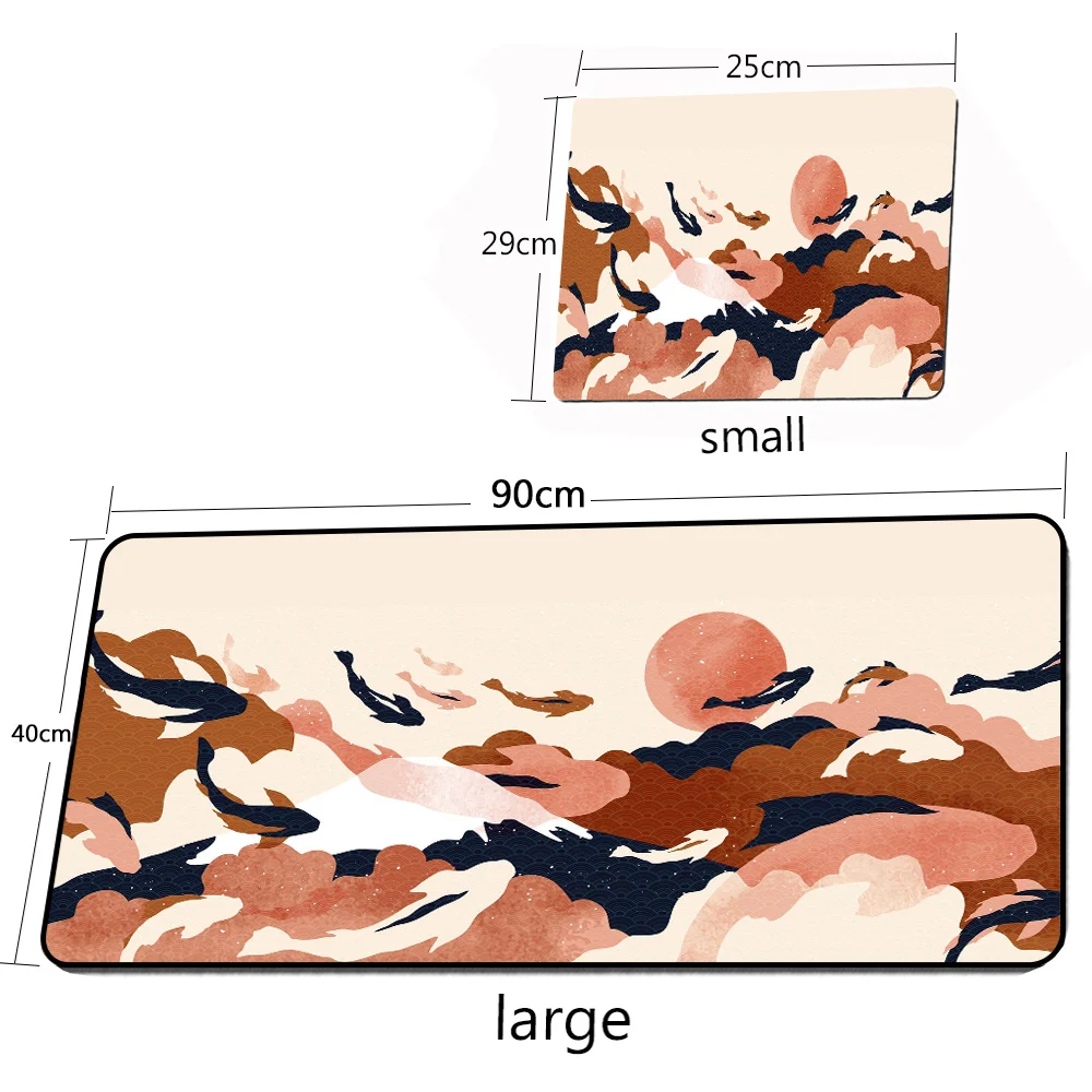 

40X90CM Gaming Accessories Mouse Pad Big XL Waves Fish Printed Anime Mice Mats with Softy Rubber Locked Edge for Gamers Desk Pad