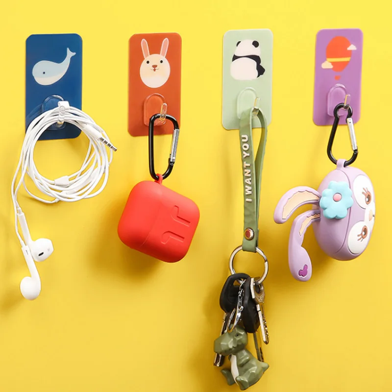 

1pc Cartoon Wall Hook Without Drilling Suction Cup Kitchen Bathroom Door Towel Hanger Hooks Home Storage Accessories Tools