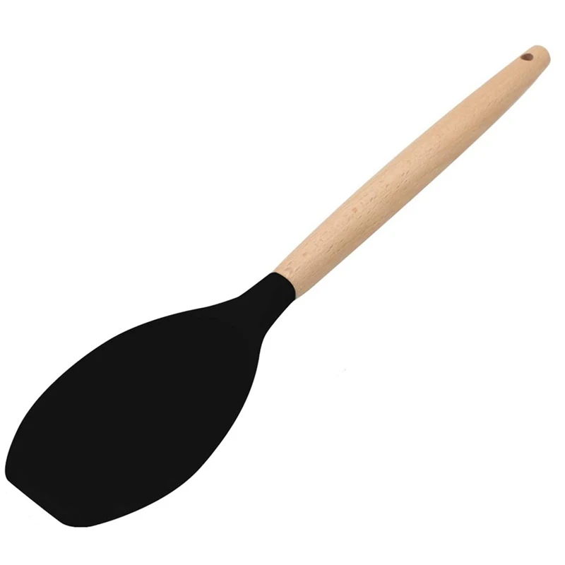 

Силиконовая лопатка LUDA, не содержит Бисфенол А и термостойкая на 480 °F, кухонные лопатки с деревянной ручкой для готовки и выпечки