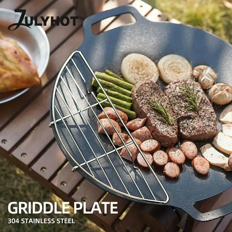 

1Pc Barbecue Grid Camping Cooking Baking Net Stainless Steel Cooling Rack Wire Grid Cake Food Rack Fire Cooking Grill BBQ Grate